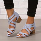 Women's Retro Stacked Heeled Orthopedic Sandals