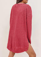 Women's Oversized Waffle Knit Top (Buy 2 Free Shipping)
