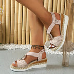 Women'S Leather Platform Wedge Orthopedic Sandals
