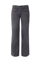Solid Button Detail Flap Pocket Straight Leg Pants