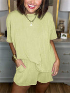 New Ribbed Top and Short Set (Buy 2 Free Shipping)