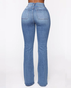 🔥🔥Button Fly Booty Shaping High Waist Flare Jeans