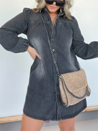 New Washed Denim Shirt Dress (Buy 2 Free Shipping)