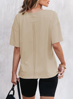 Women¡¯s Solid Color Round Neck Short Sleeve T-shirt (Buy 2 Free Shipping)