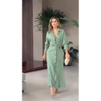 Cotton Linen Maxi Dress – Loose Casual Summer Long Dress