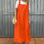 Women's Adjustable Shoulder Strap Dress with Pockets