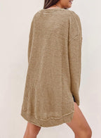 Women's Oversized Waffle Knit Top (Buy 2 Free Shipping)