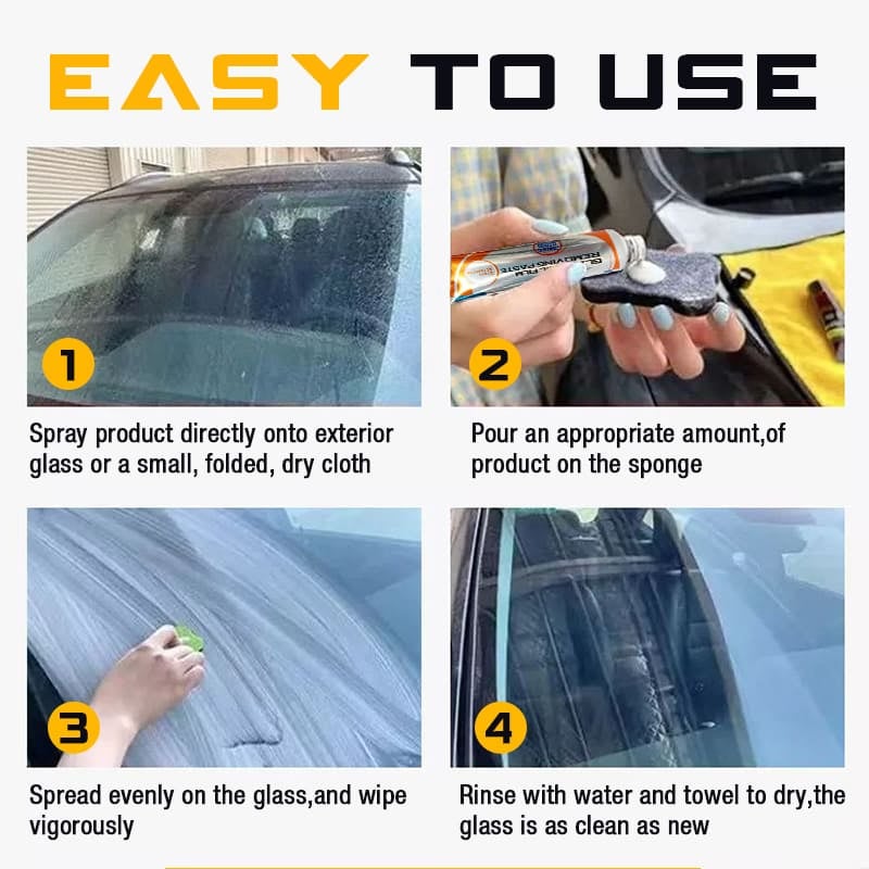 🔥Hot Sale🔥Glass Oil Film Removing Paste(Complimentary Sponge Cleaning)