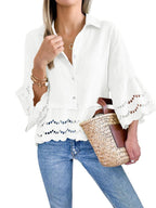 Women's Eyelet Lace Blouse Tops (Buy 2 Free Shipping£©