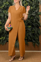 Women's V-Neck Jumpsuit – Stretchy, Machine Washable & Size Inclusive