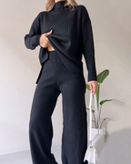 Chic slit casual two-piece set