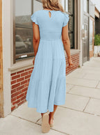 Women's Summer Casual Flutter Short Midi Dress