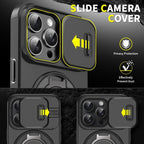 "ChubbyArmor 2.0" Military-Grade Shockproof Magnetic Case with Camera Slide & 360° Kickstand Ring