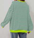Women's Oversized Striped Long Sleeve Pullover (Buy 2 Free Shipping)