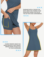 2-in-1 Exercise Dresses with Built-in Bra & Shorts