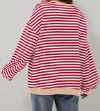 Women's Oversized Striped Long Sleeve Pullover (Buy 2 Free Shipping)