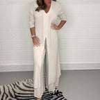 Two Piece Casual Long Top and Casual Trousers