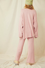 Button Knit Sweater 2-Piece Loungewear Set (Buy 2 Free Shipping)