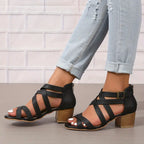 Women's Retro Stacked Heeled Orthopedic Sandals