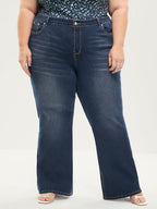 Bootcut Very Stretchy Mid Rise Medium Wash Sculpt Waist Jeans