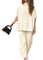 New Casual Batwing Sleeve Pullover Top and Wide Leg Set (Buy 2 Free Shipping)