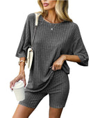 Women's Ribbed Summer Two Piece Lounge Set (Buy 2 Free Shipping)