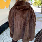 Women's Casual Hooded Zip-Up Plush Coat