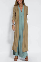 Elegant Long Dress + Matching Cardigan