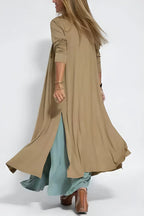 Elegant Long Dress + Matching Cardigan